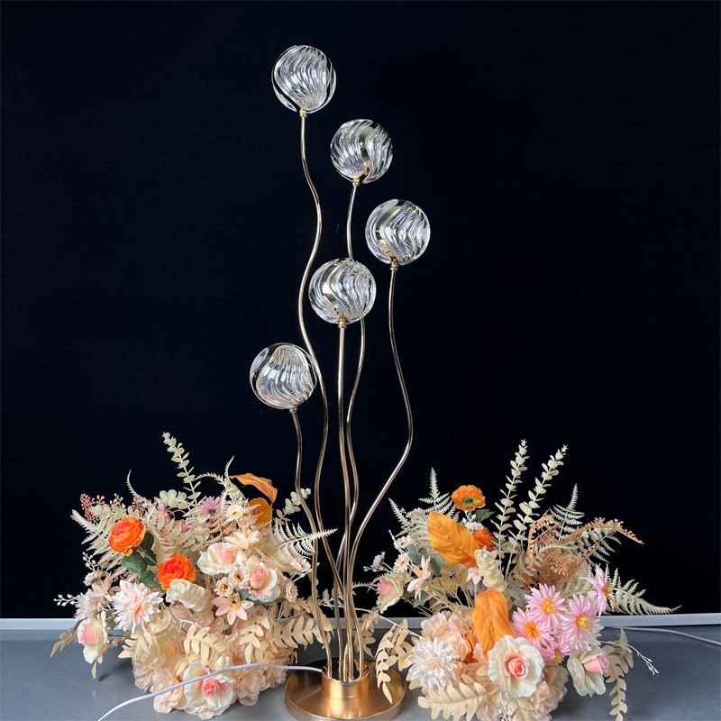 6-Head Acrylic Crystal Feather Aisle Light (New Wedding Prop)