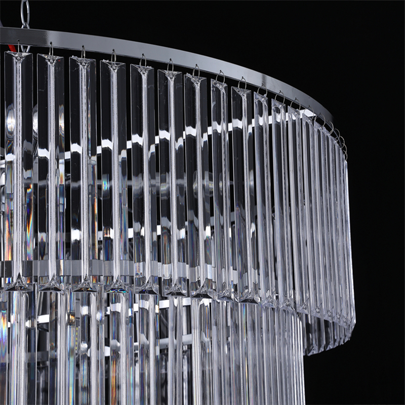 3017 Simple Style 6-Tier Crystal Strip Chandelier