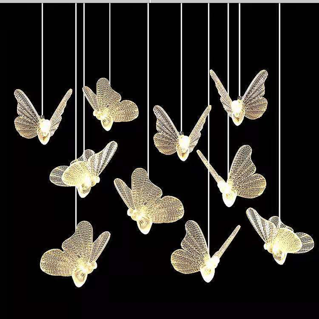 10-Head Butterfly Pendant Light Series