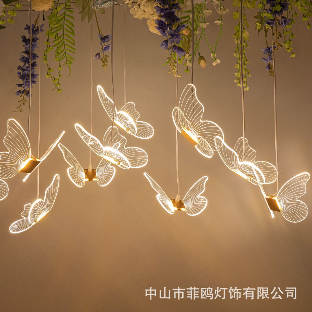 10-Head Butterfly Pendant Light Series
