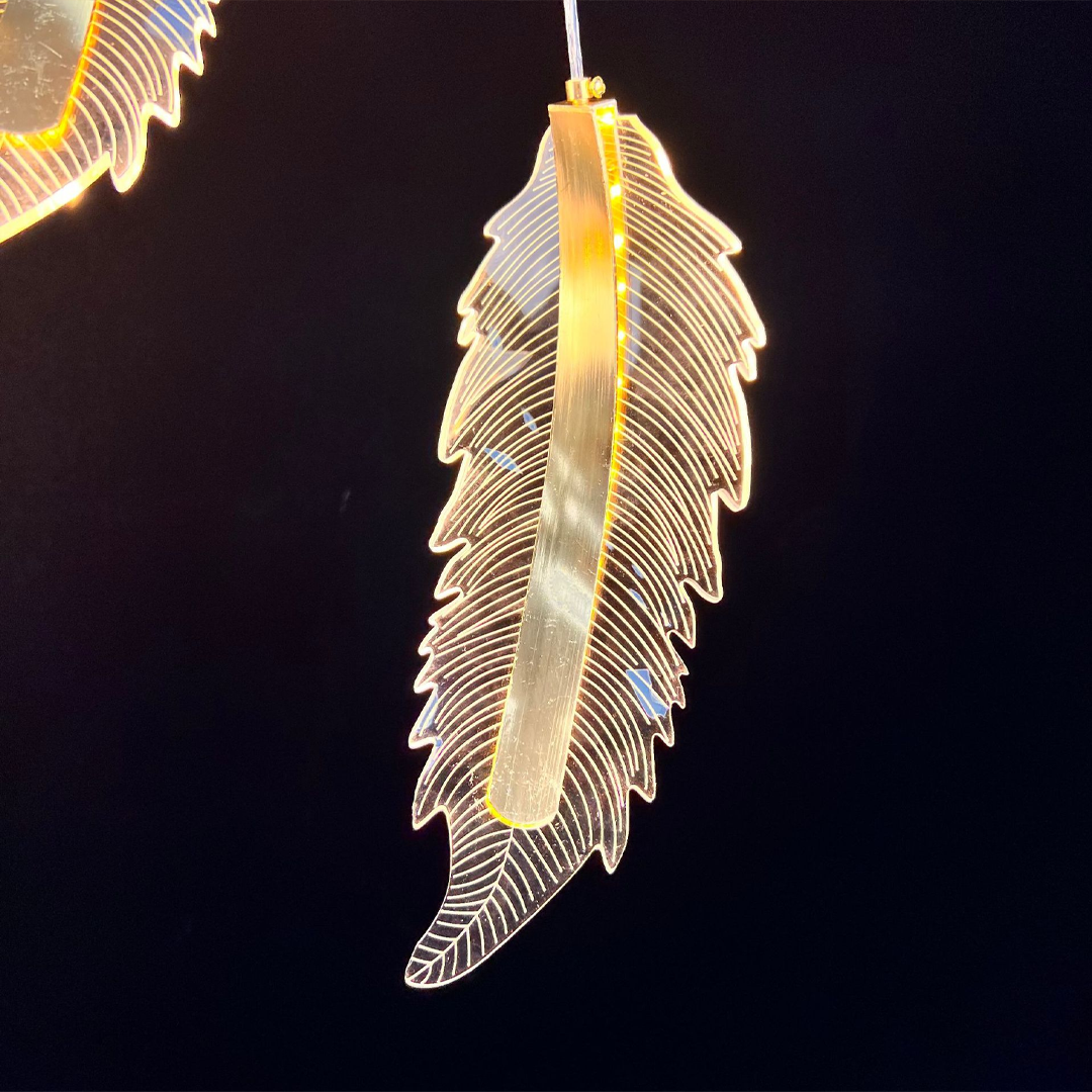 5-Head Acrylic Feather Pendant Light