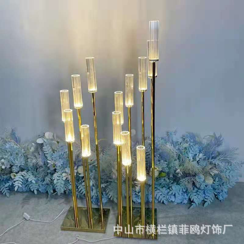 8-Head Step-Up Aisle Light (New Iron Art Candle Holder)