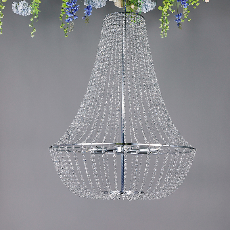 927-6 Style D Crystal Beaded Curtain Chandelier