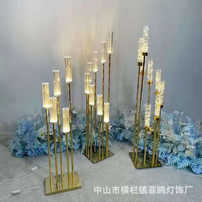 8-Head Step-Up Aisle Light (New Iron Art Candle Holder)