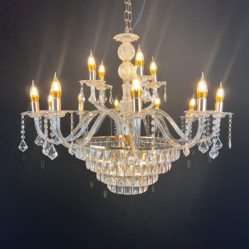 3014-10+5 Acrylic Chandelier