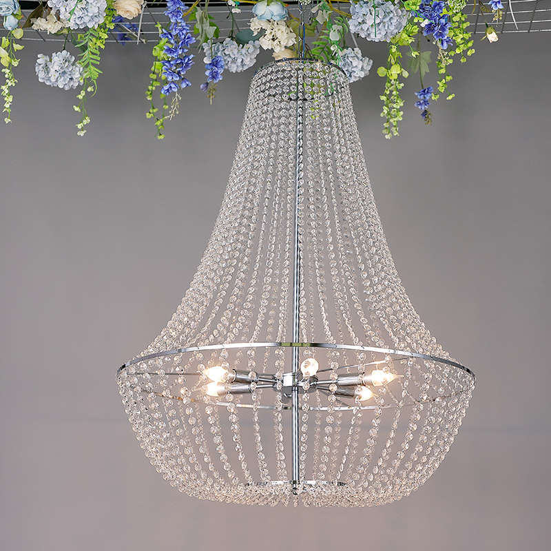 927-6 Style D Crystal Beaded Curtain Chandelier