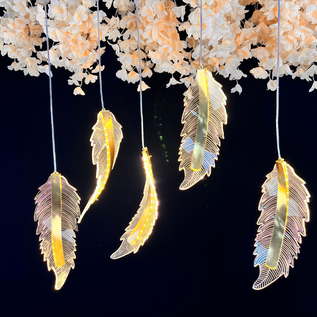 5-Head Acrylic Feather Pendant Light