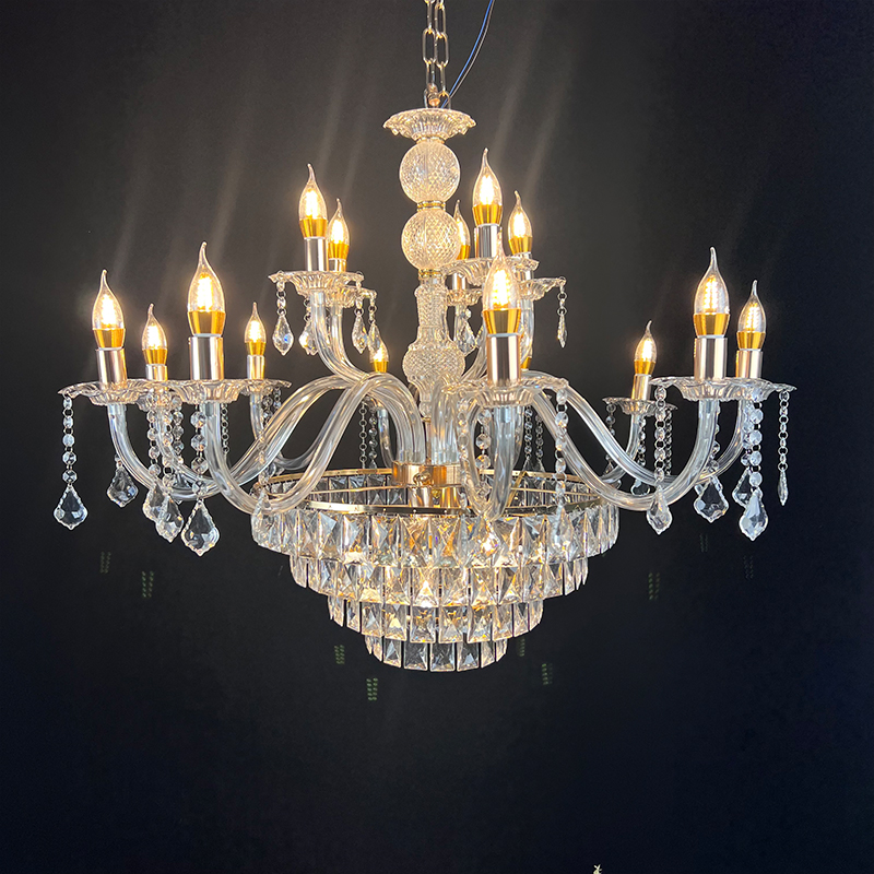 3014-10+5 Acrylic Chandelier