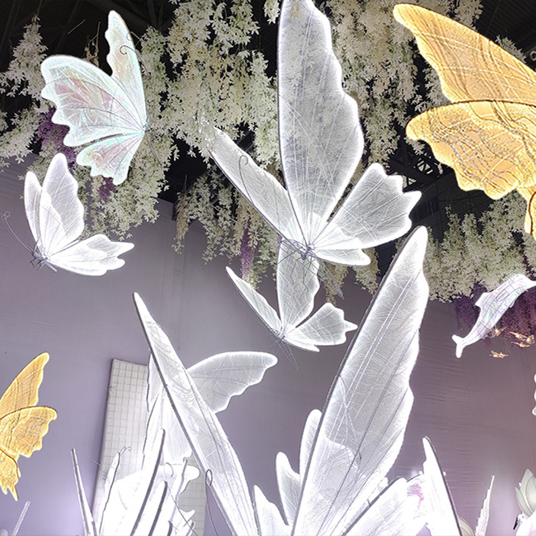 Fabric Art Butterfly Pendant Light