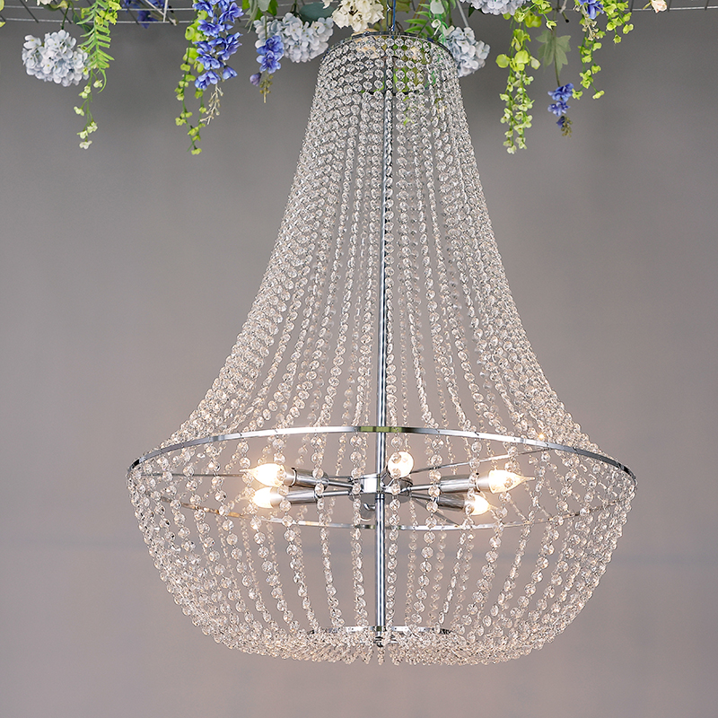 927-6 Style D Crystal Beaded Curtain Chandelier
